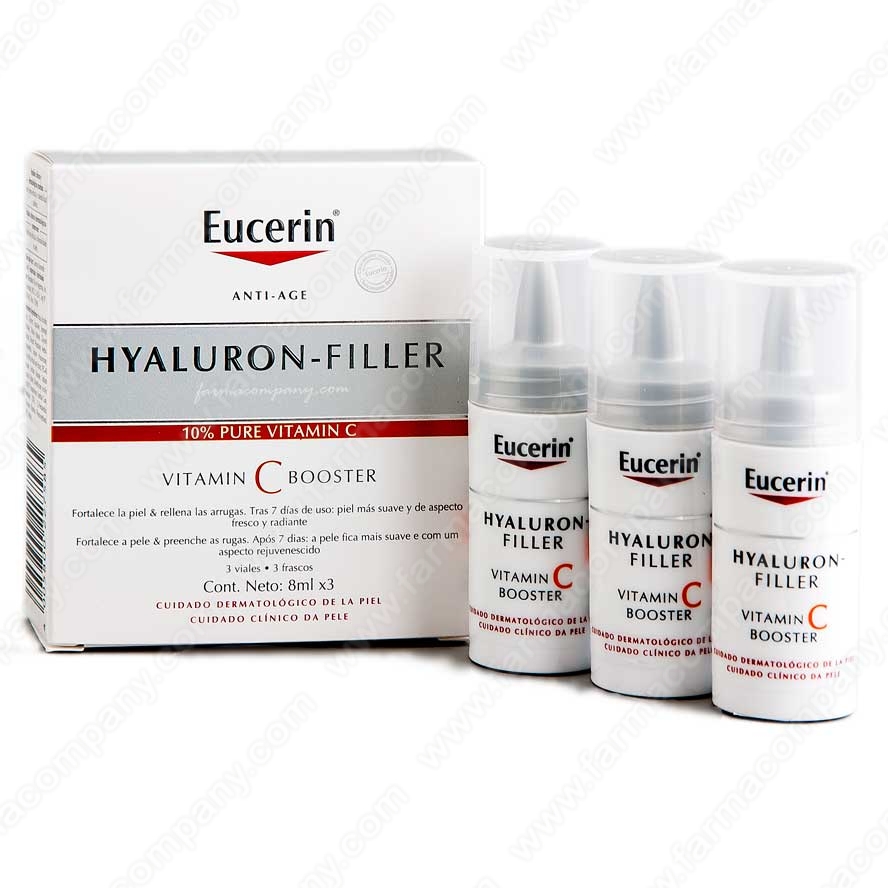 ผลการค้นหารูปภาพสำหรับ Eucerin Hyaluron-Filler Vitamin C Booster 3x8ml."